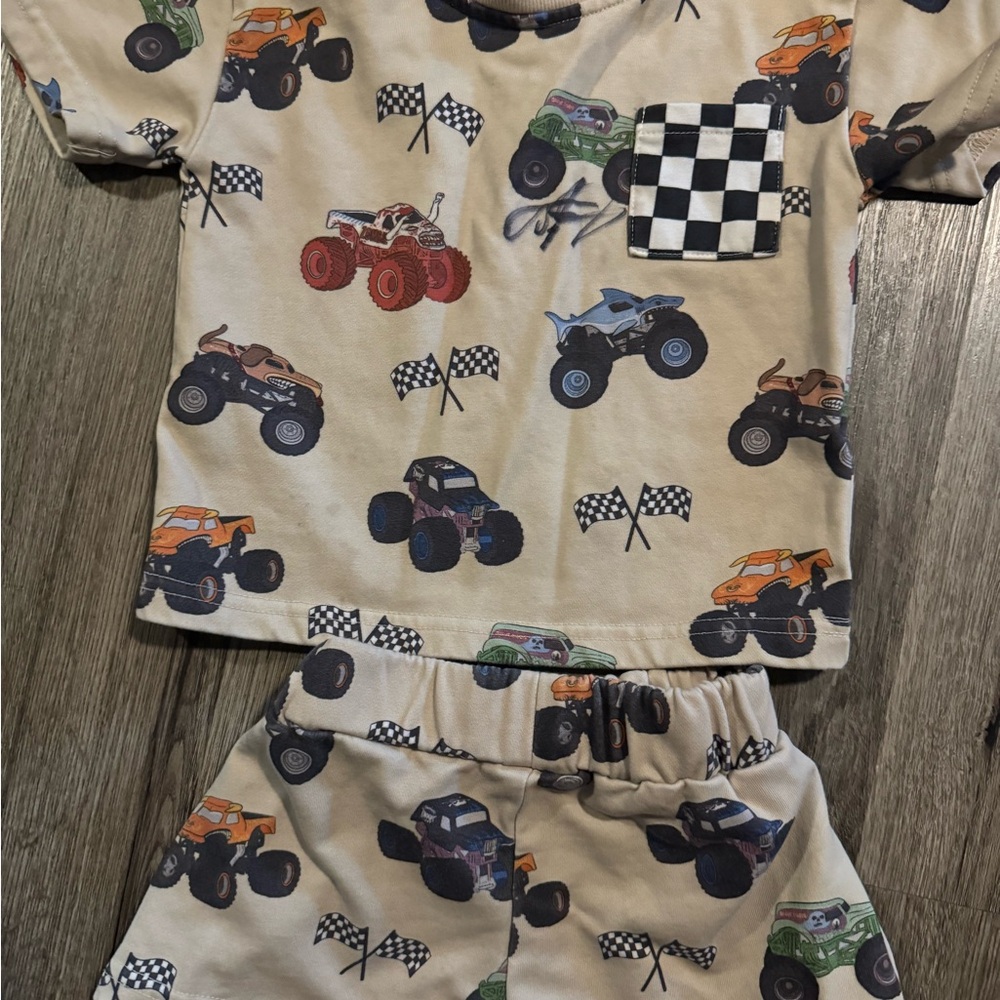 Cute Zo MonsterJam Shorts Set